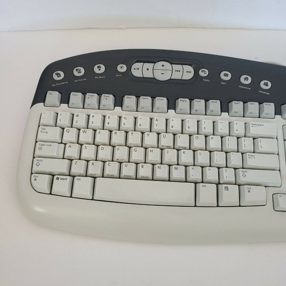 Microsoft Multimedia Keyboard 1.0a KB-0168 Wired. White/Gray/Black Pre-owned - Picture 8 of 12